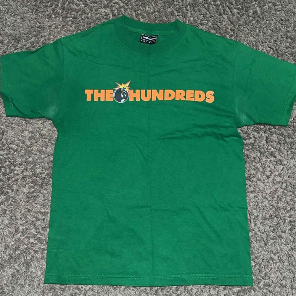 The Hundreds Emerald Green Tee with Orange Logo